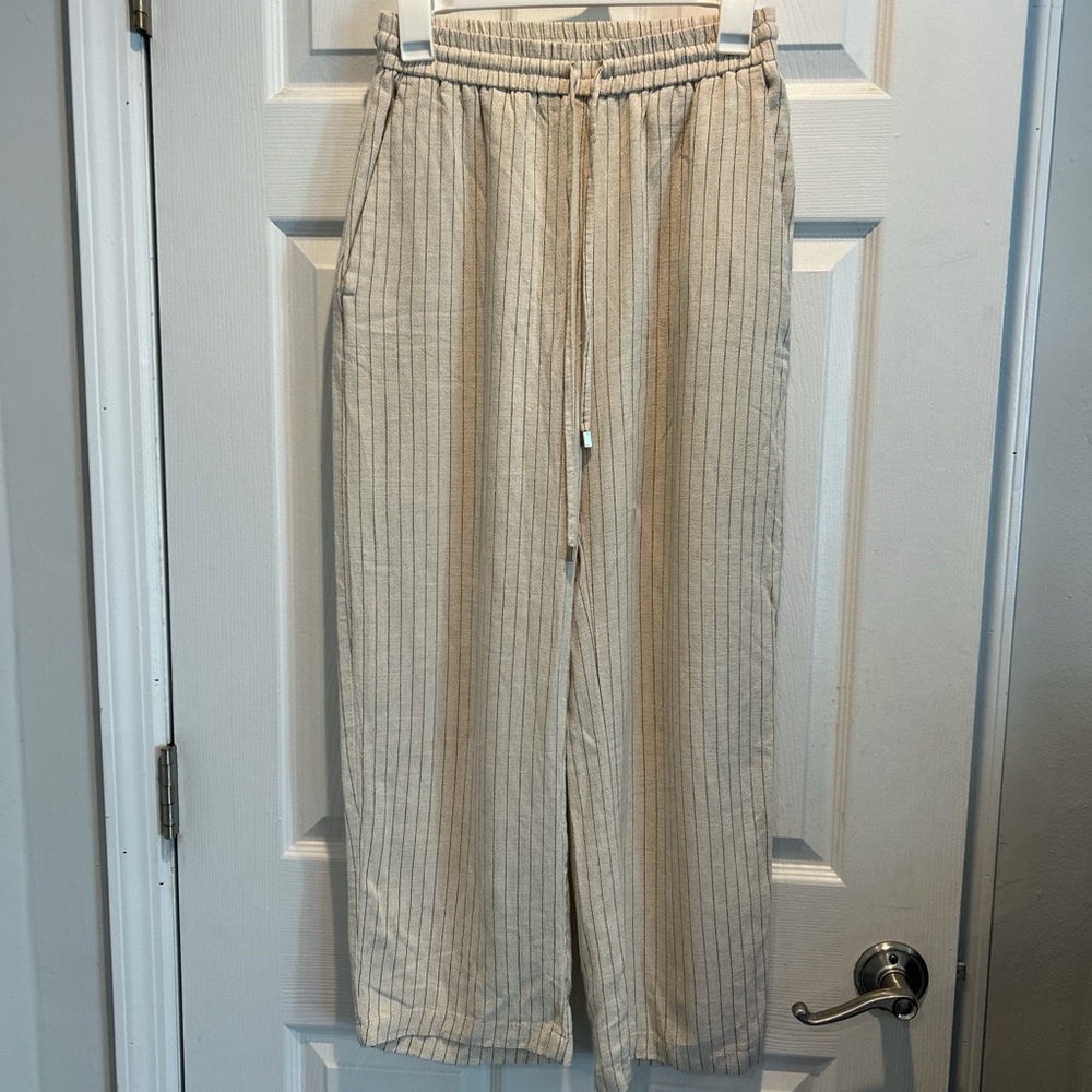 Cream Striped Pants
